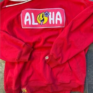 Red Aloha Graphic Sweatshirt Mojis 3 XL